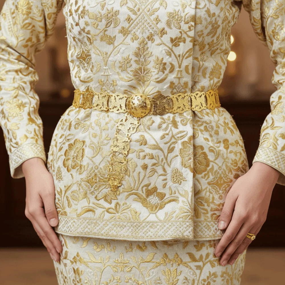 الفضة العرقية نمط حزام التقليدية ماليزيا المعادن الخصر سلسلة المعصم مجوهرات الجوف خارج فستان الرقص حزام سلاسل #2