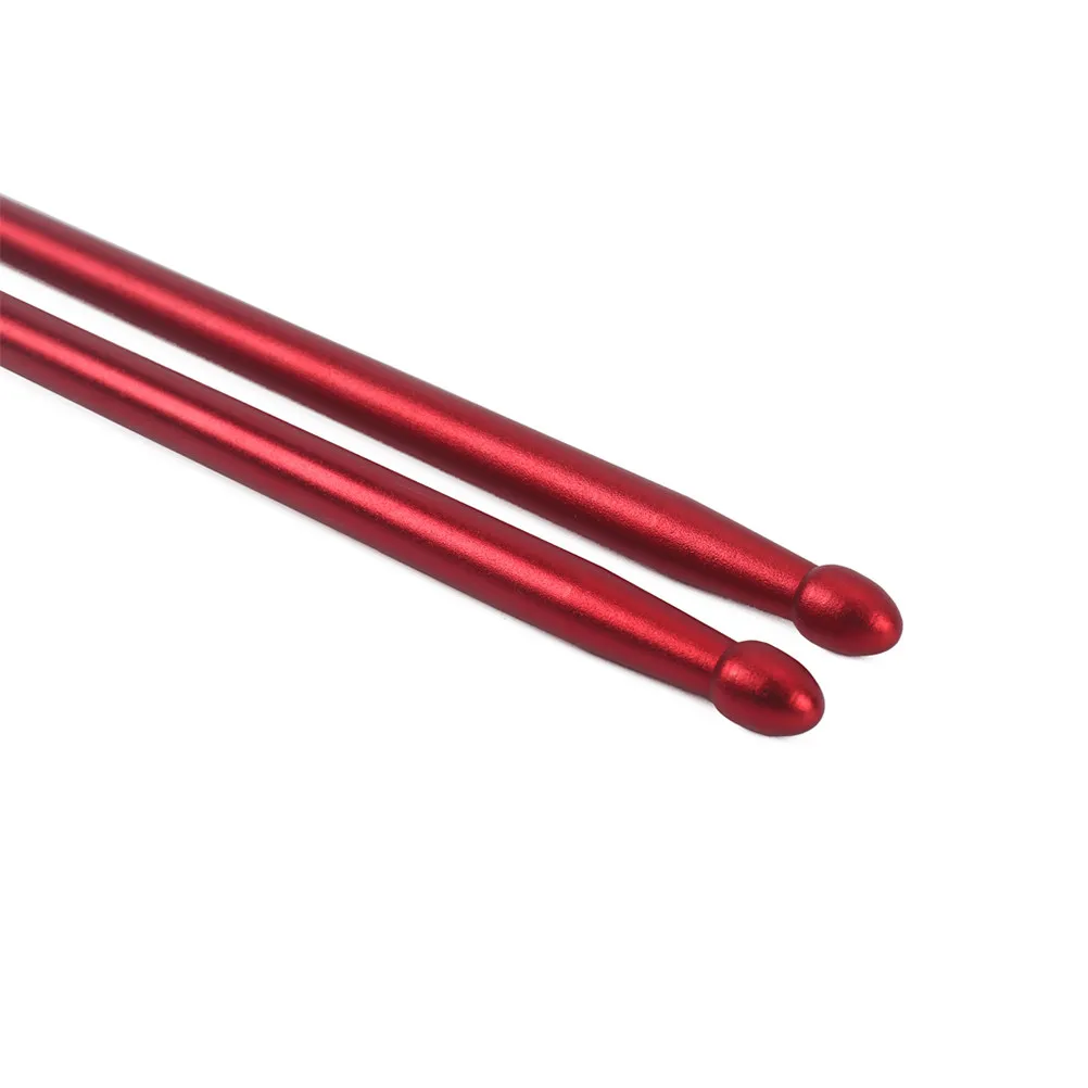 1Pair Aluminium Alloy Anti-Rust Drumsticks Metal Drum Stick for Drum Pad Practice Dark Red W122 Drumstick for Drummer