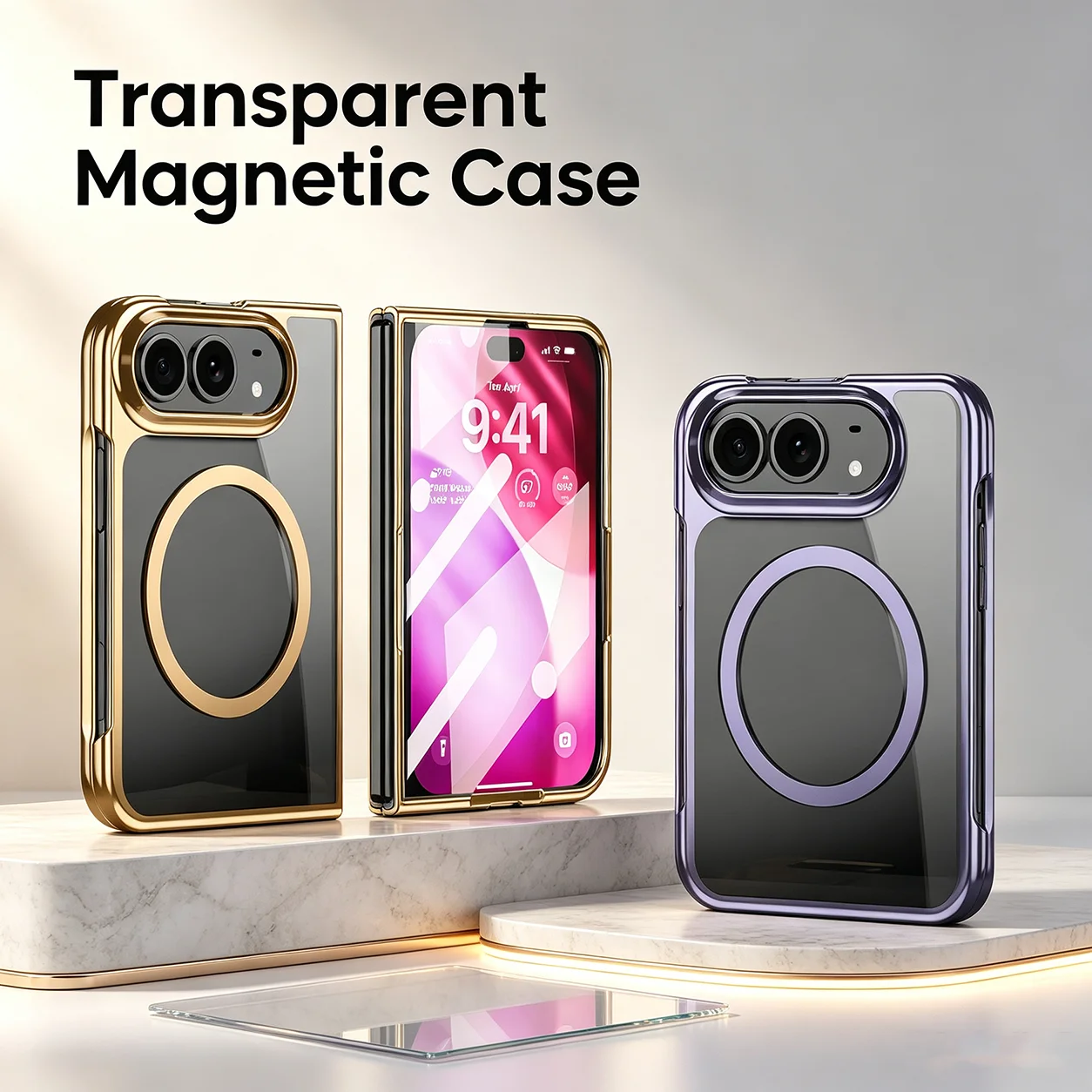 Premium Cigar Case - Премиальный прозрачный чехол-книжка для Apple iPhone