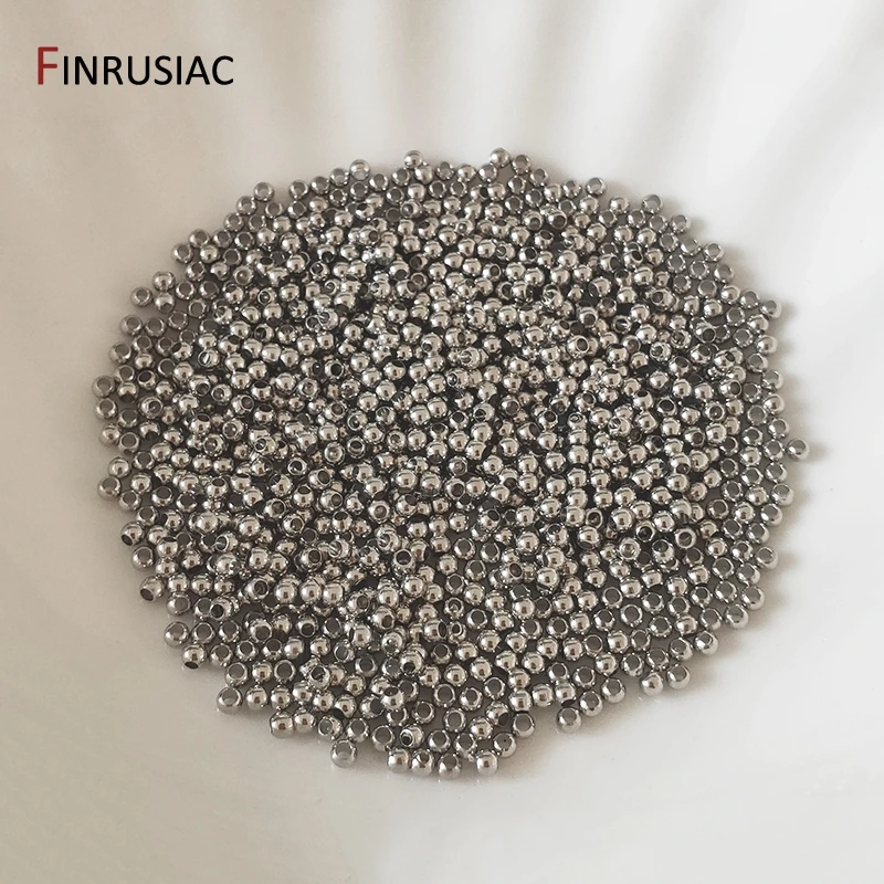 14/18K vergoldete runde Abstandsperlen aus Messing und Metall zur Schmuckherstellung, 2–6 mm Trenner für Perlen, Zubehör für Schmuck. – Detail 28