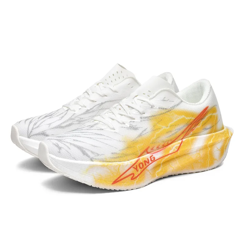 أحذية الجري للزوجين، أحذية شبكية قابلة للتنفس، خفيفة للغاية، مبطنة من ألواح الكربون، أحذية رياضية كاجوال ومتعددة الاستخدامات للرجال