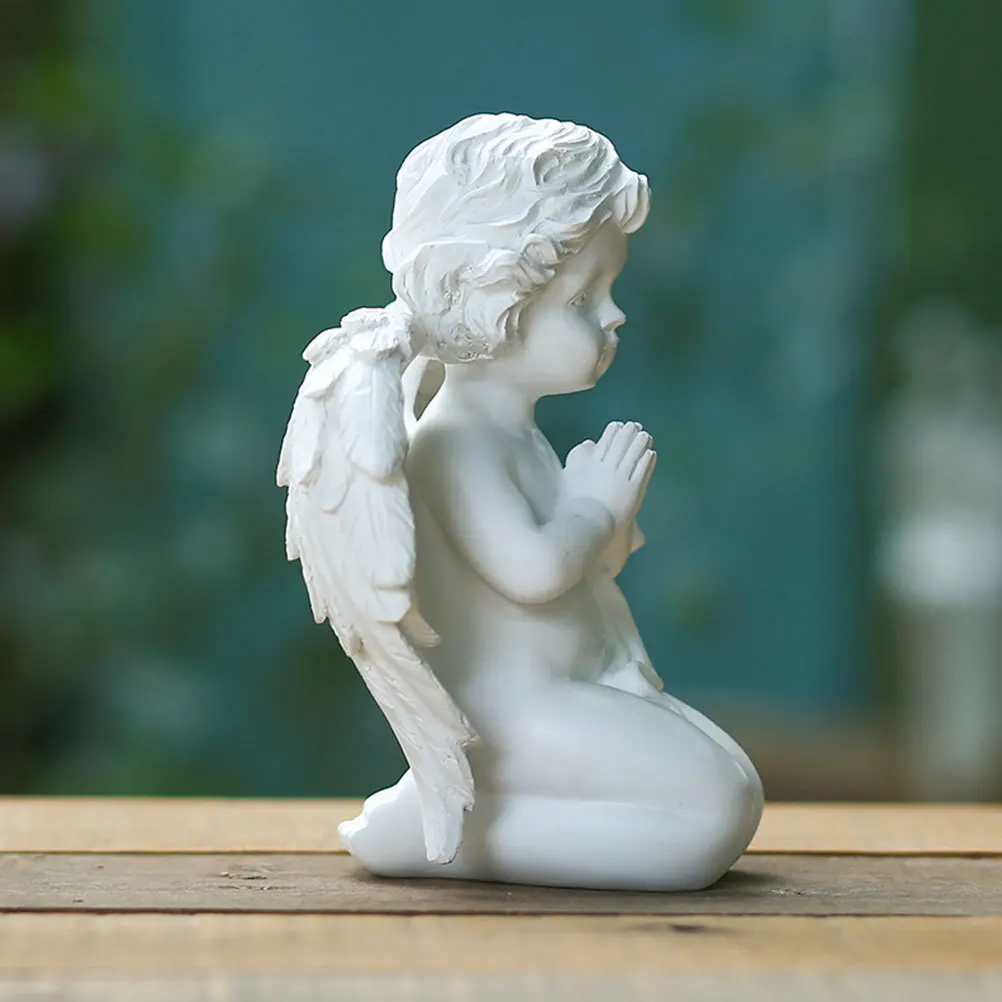 

Angel Ornaments Compact Size Decoration Lovely Figurine Home Halloween Realistic Statue Desktop Craft Resin Tabletop