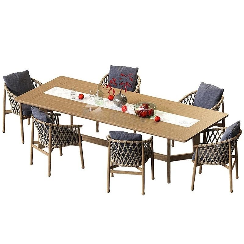 Outdoor tables and chairs Garden casual rattan chairs Outdoor terrace woven rope Dining table and chairs Simple furniture
