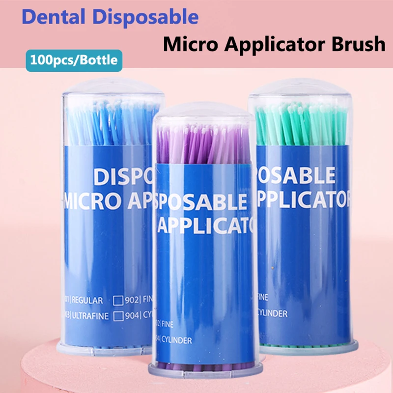 100Pcs Dentistry Materials Disposable Micro Brushes Applicator Colorful Micro Brush Teeth Oral Care Odontologia Extension Dental