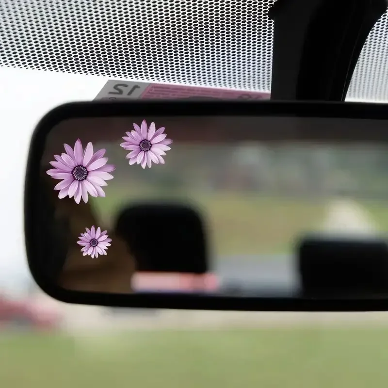 مجموعة واحدة من ملصقات "زهرة الأقحوان الأرجوانية" لتزيين السيارة والدراجات النارية على شكل زهور - ملحق ملصق تحت عنوان