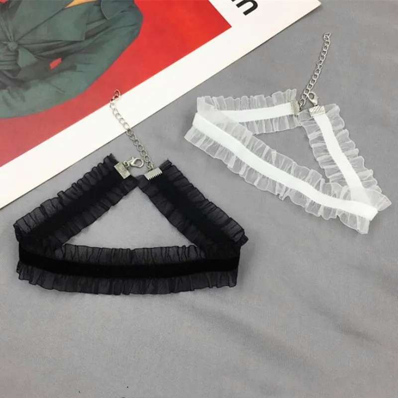 Short Lace Choker Nekclace for Women Girl Black White Color Fashion Romantic Necklace Gift for Party Wholesale Neck Jewelry