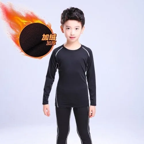 Heattech season kids sports bodysuit men's suitfall and winter basketball football training clothes quick-drying