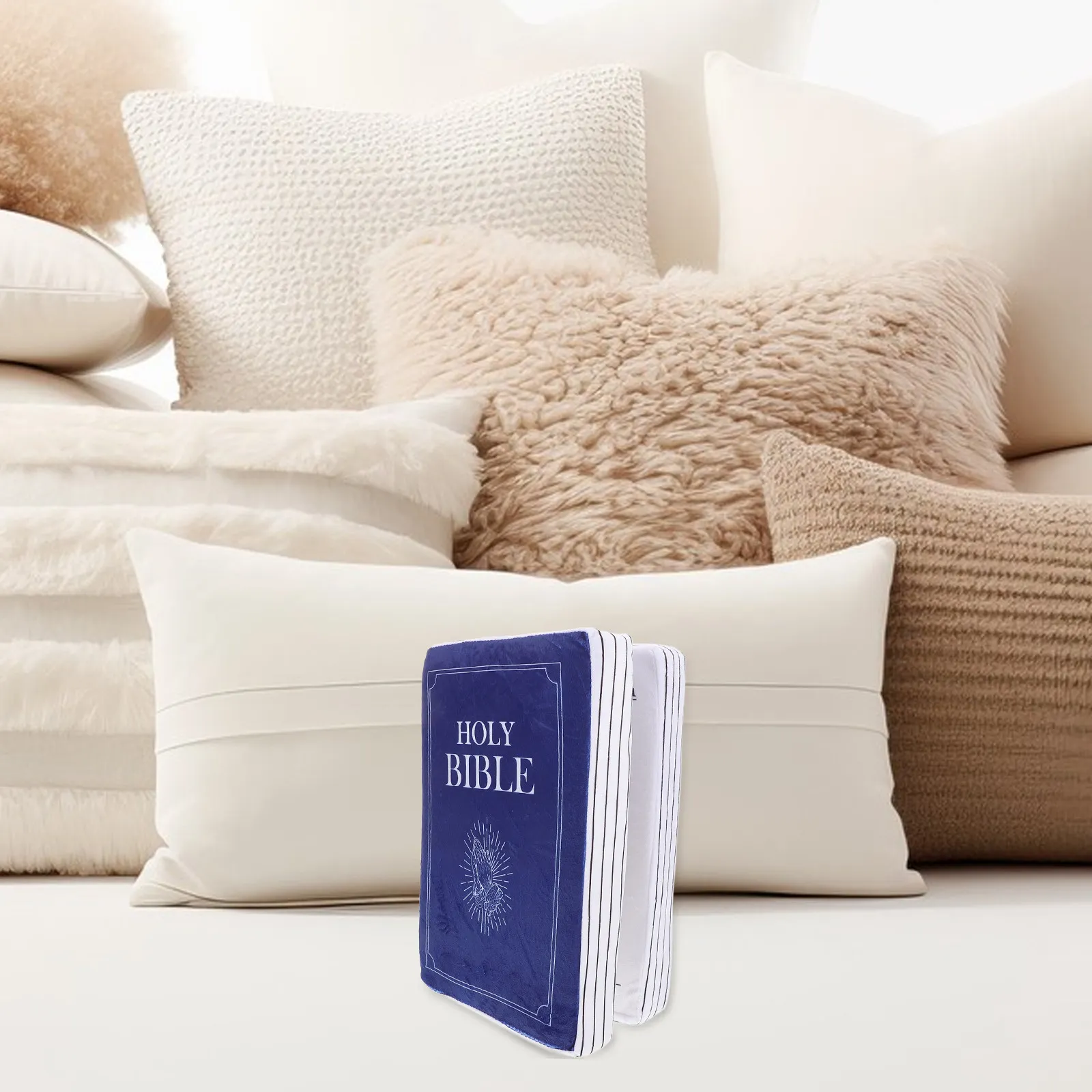 

Shaped Pillow Soft Comfortable Decorative Throw Cushion for Couch Bed Car Interior Faith-Themed Book Design Aesthetic