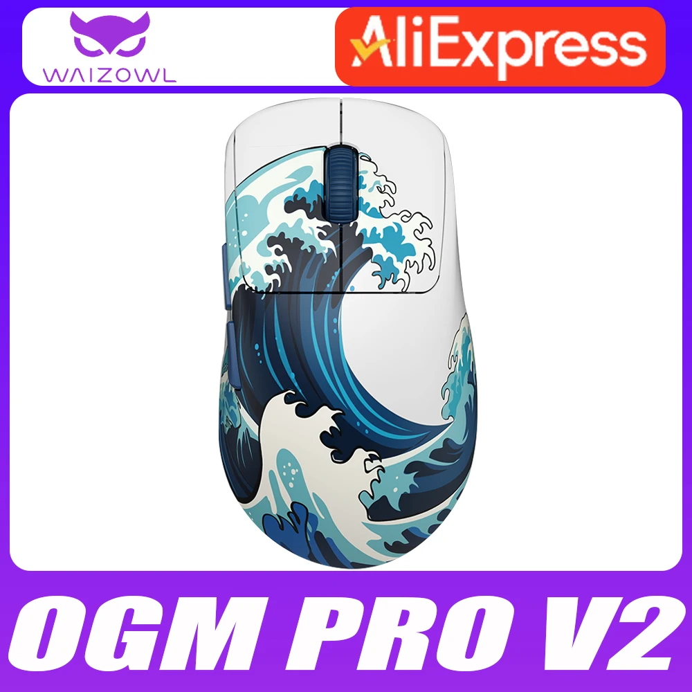 

New Waizowl Ogm Pro V2 Wireless Mouse 8k Return Tri Mode Paw3950 Gaming Mouse Lightweight Ergonomics Mice Pc Gamer Accessories