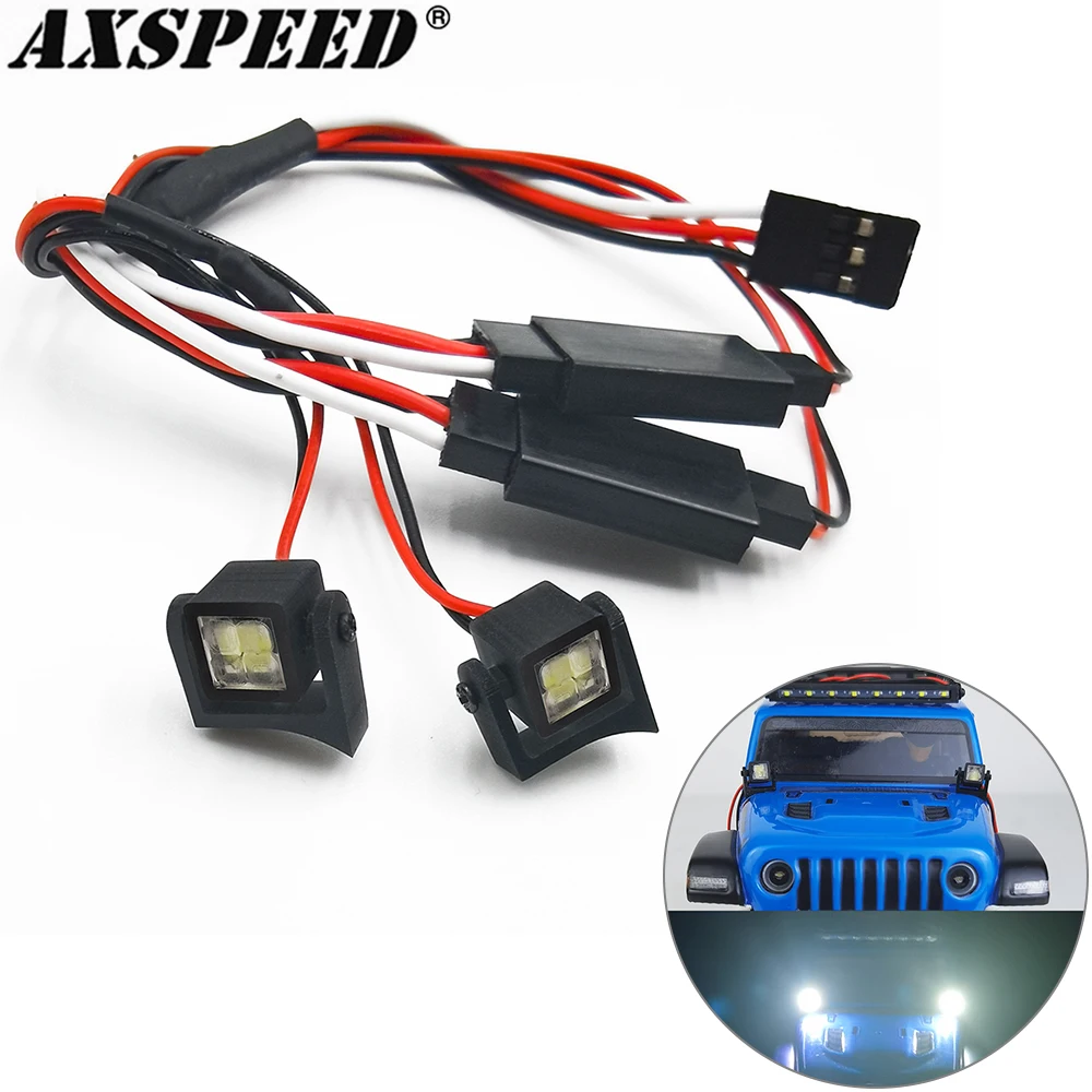 AXSPEED LED Light Spotlight Decoration Lamps for 1/24 RC Crawler Axial SCX24 Wrangler AXI00002 Gladiator AXI00005 Upgrade Parts