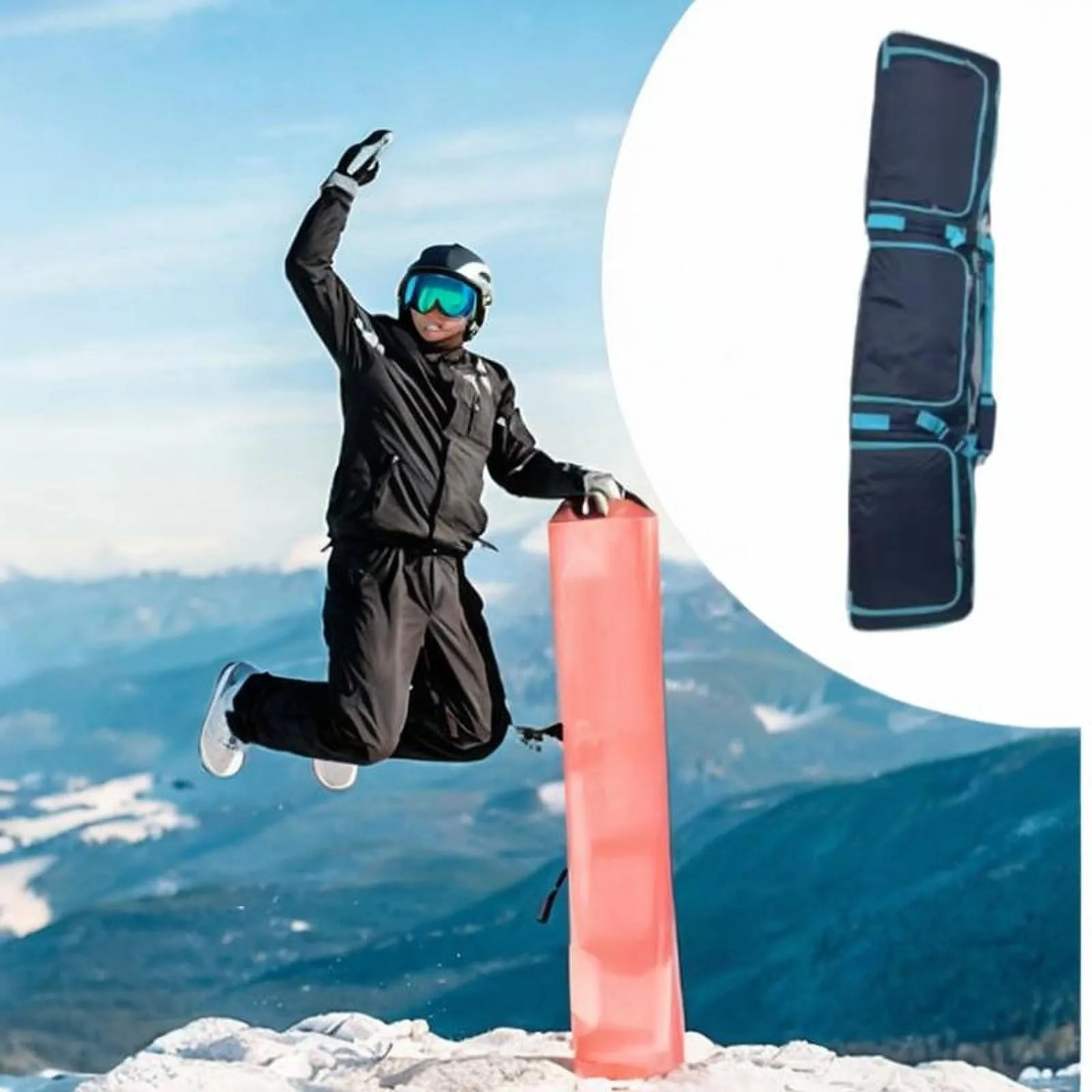 

Ski Bag Snowboard Bag Wheeled Protection Carrying Bag for Men Women with Top