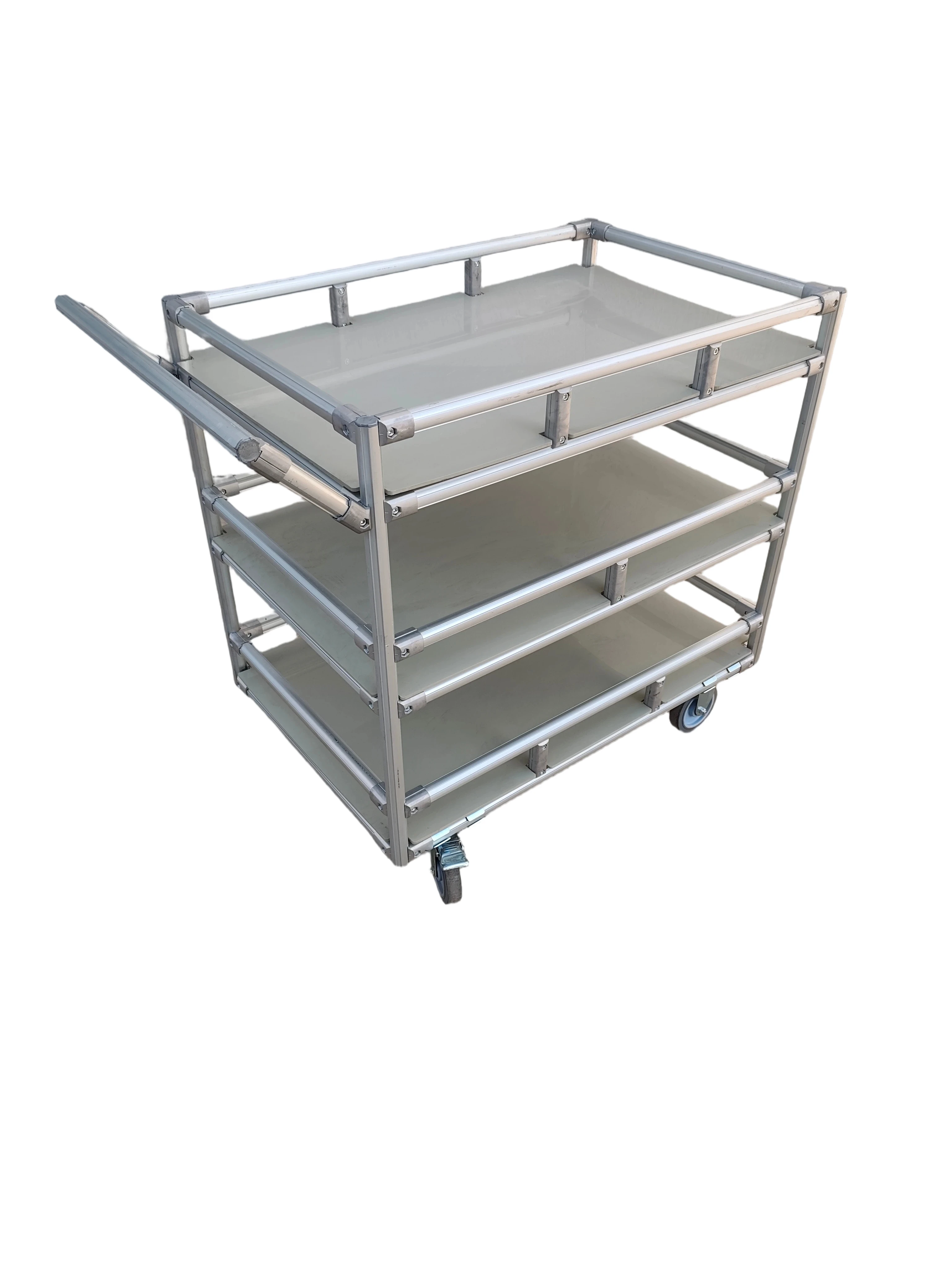 AOCHEN Commercial 3-Tier Stainless Steel Utility Cart With High Weight Capacity