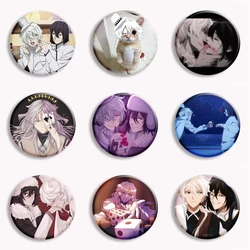 Anime Dazai Osamu Fyodor and Nikolai Gogol Cat Meme Button Pin Bungou Stray Dogs Sigma Brooch Badge Bag Decor Fans Collect Gifts