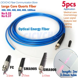 5pcs SMA905 SMA906 FC Medical Diode Laser Large Core Quartz Fiber Lipo Lipolysis Surgery Fat Dissolve Energy 400 600 800 1000um