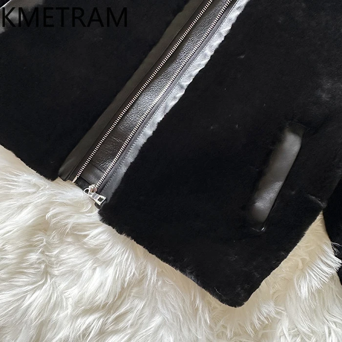 100% laine naturelle en peau de mouton Double face veste de fourrure femme de luxe court réel manteau de fourrure femmes vêtements d'hiver 2025 шуба ж Döncud