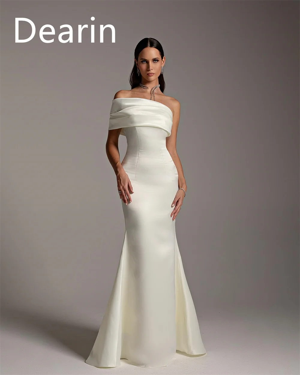 Customized Saudi Arabia Dearin Off-the-shoulder Sheath Floor Length Skirts Hugging Bespoke Occasion Dresses Prom Gown Formal Eve