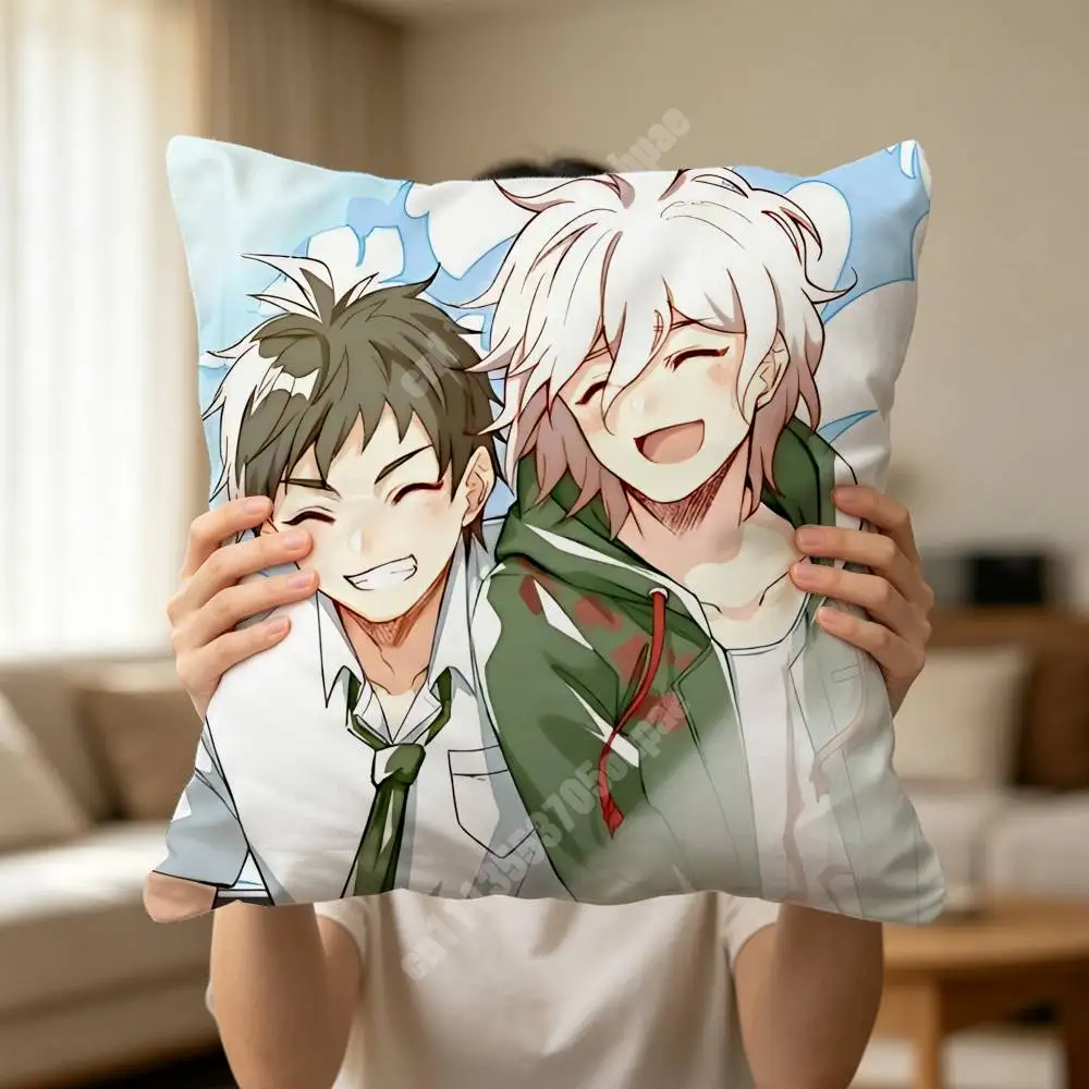 Komahina Danganronpa Komaeda & Hinata Printed Pillow Cover Sofa Couch Bedroom Cinema Home Theater Decoration