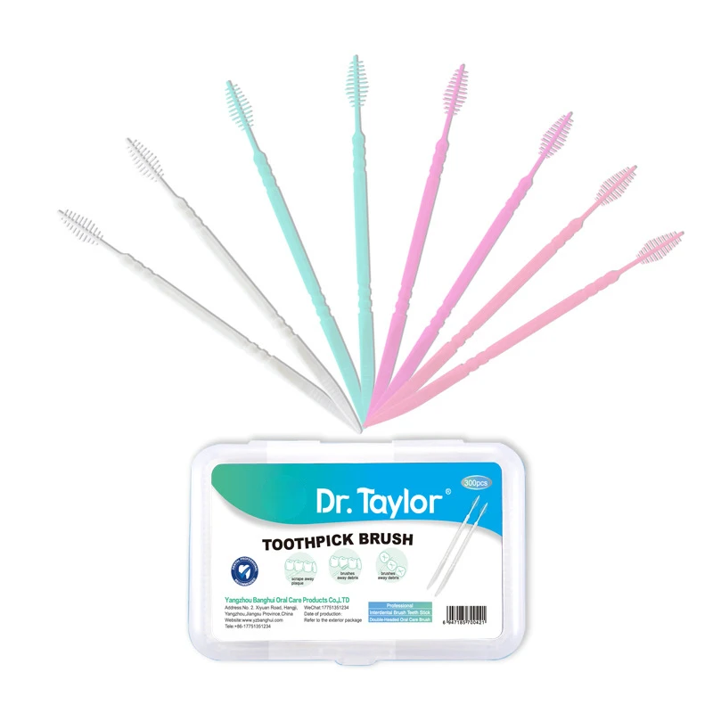 Fishbone Toothpick Oral Toothpicking Artifact Interdental Brush Portable Disposable Double-ended Plastic Toothpick ToothBrushes