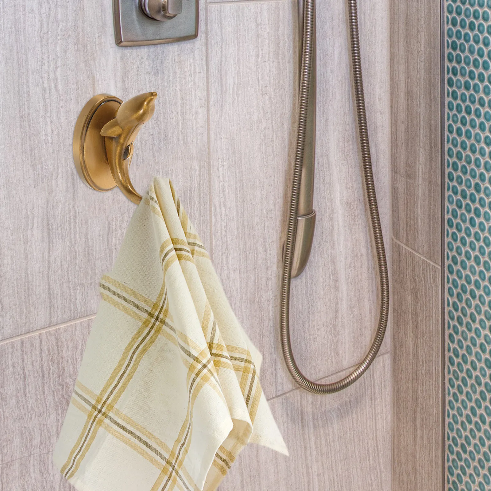 1Set Dolphin Wall Mounted Hook Vintage Decorative Bathroom Towel Coat Robe Hat Holder Shower Organizer Waterproof Strong Load