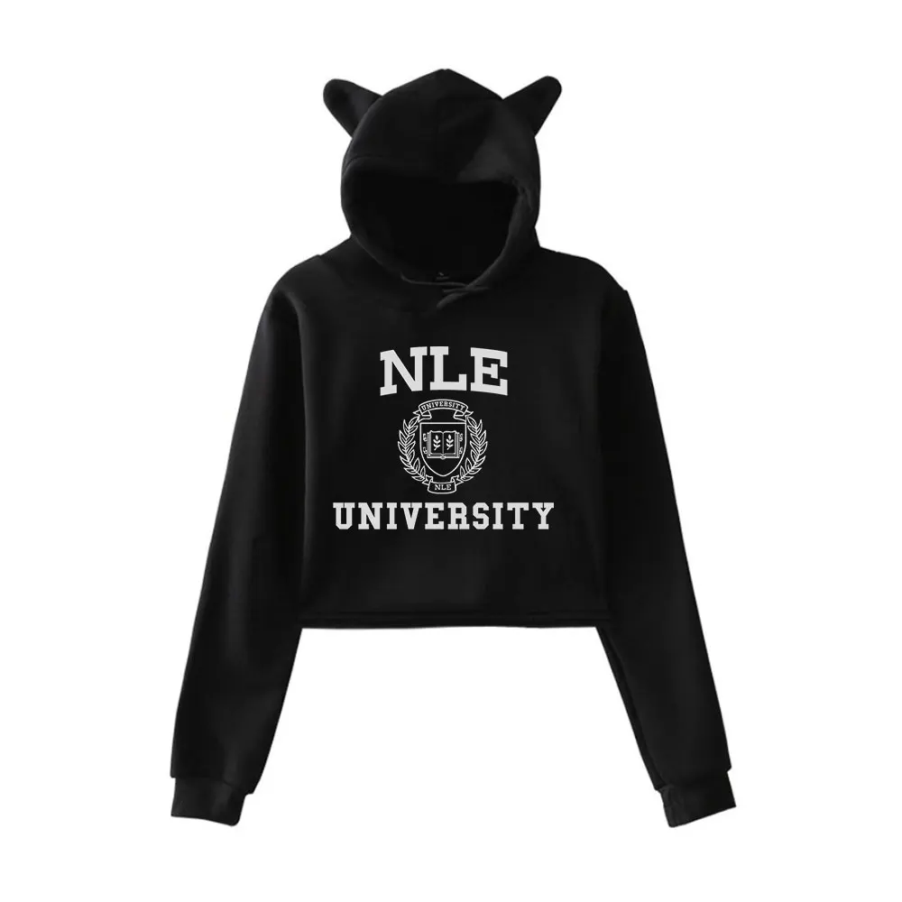 

NLE Choppa NLE University Hoodie Vintage 90s Streetwear Hoodie Merch Hoodies Sweatshirts for Girls Cat Ear Crop Fashion women