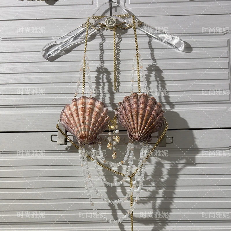 Summer tanks & camis beach bar party Woman clothing Backless Adjustment Tank top Short Bra Sexy Girls Christmas Mermaid Top