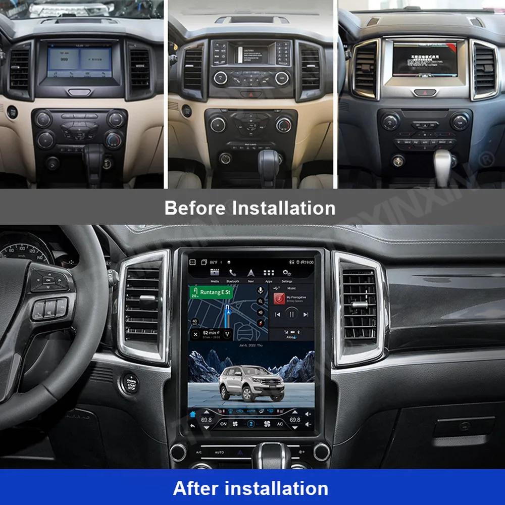 8+256 Car Radio Multimedia LHD/RHD For Ford Ranger /Everest 2016-2021 Touch Screen GPS Navigation, Auto Stereo Head Unit Carplay