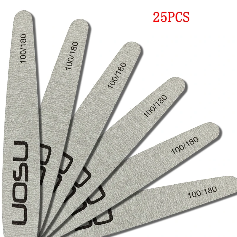 

25PCS UOSU Multi-Gradient Nail Sponge Files 100/180 Grit Professional Perfect for Nail Shaping Buffing & DIY Manicure Creations