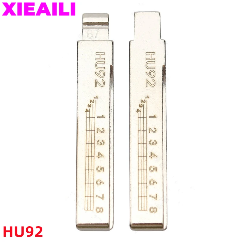 XIEAILI 5Pcs NO.67 HU92 Engraved Line Key Blade Scale Shearing Teeth Uncut Key Blade    S613