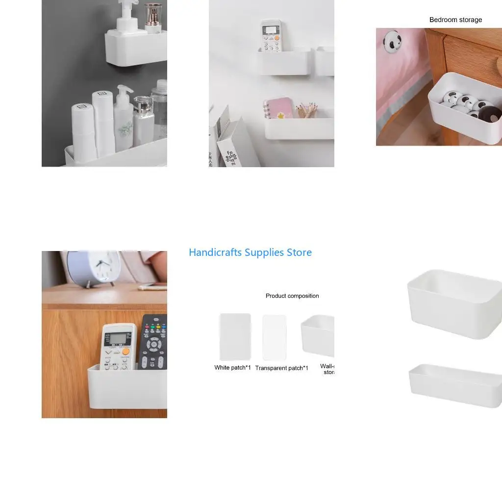 R1WA Sundries Container for Kitchen Bathroom Office Dorm White Minimalist