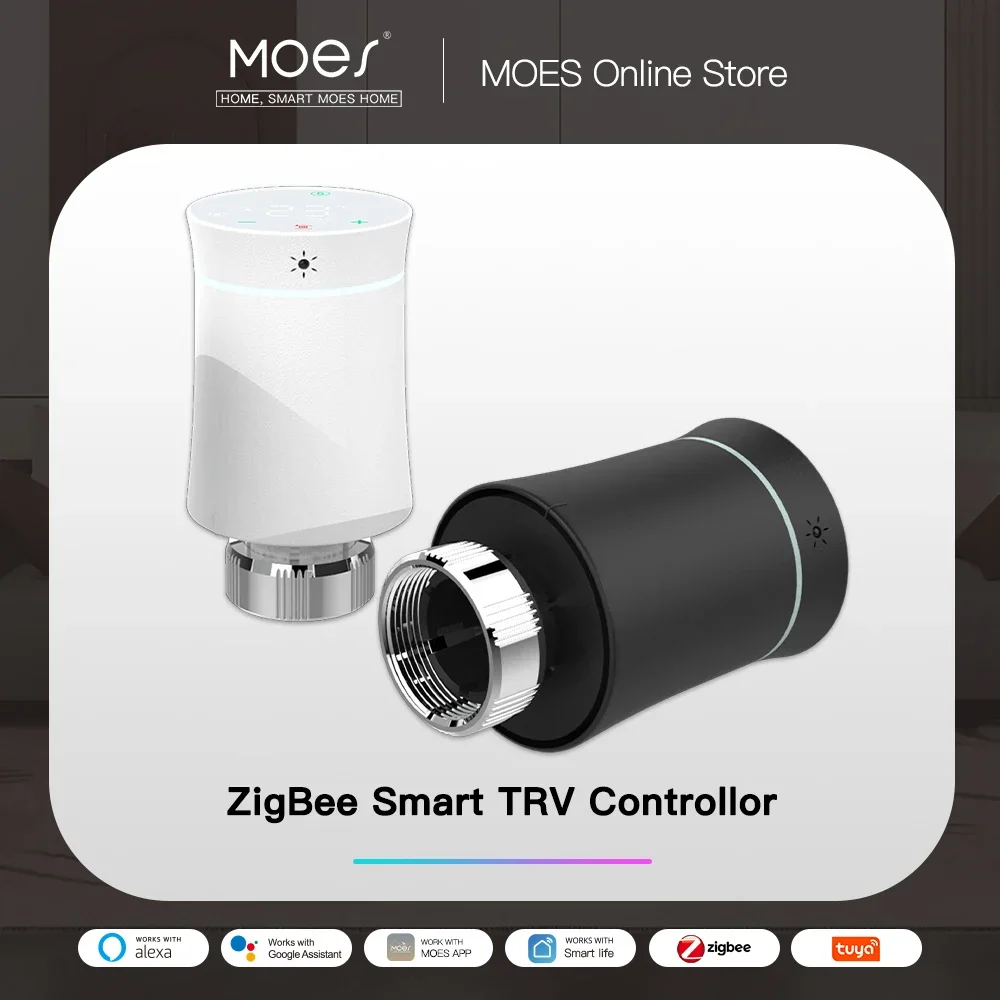 MOES Tuya ZigBee3.0 New Radiator Actuator Valve Smart Programmable Thermostat Temperature Heater TRV Alexa Voice Control