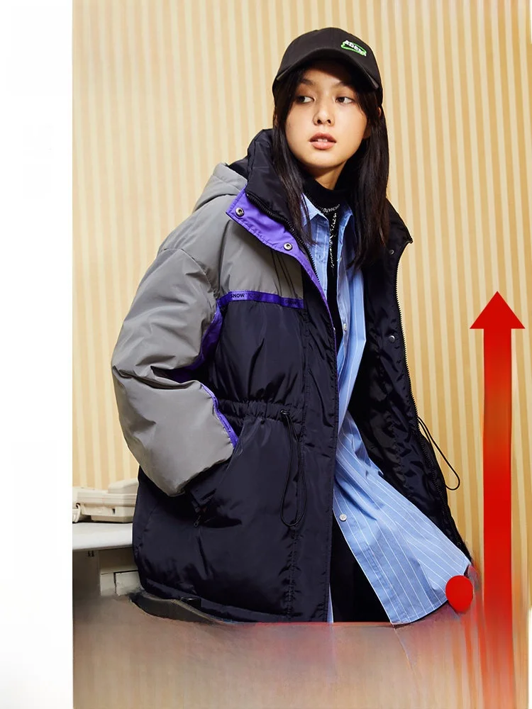 

Женская удлиненная пуховая куртка Snow Flng со съемным капюшоном, приятная к коже, легко стирается, осенне-зимняя, уличная мода