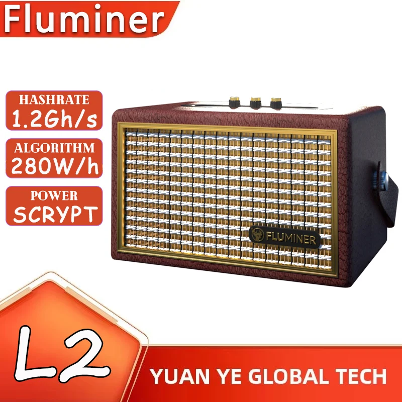 New Fluminer L2 1.2Gh/s 280W LTC Dogecoin Miner Scrypt Algorithm Home Use Bluetooth Speaker DOGE LTC Coin ASIC Mining Machine