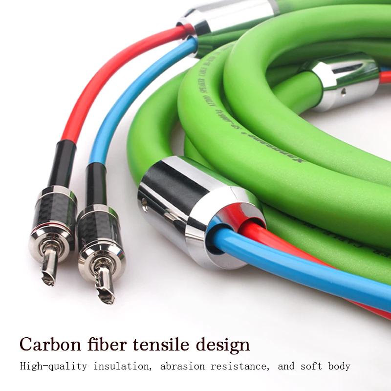 1Pair New ribbon audio speaker cable OCC silver plated Hi-end Loudspeaker Cable with gold plated banana plug