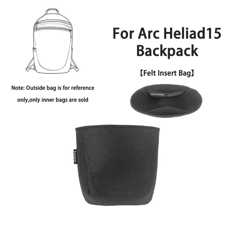 EverToner Felt Insert Inner Bag Organizer Fits For Arc Heliad15 Backpack Purse Organizer Handbag Storage Bag