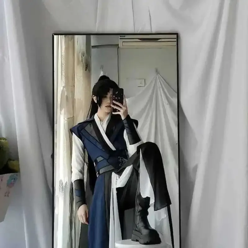 Kostum Cosplay DY20Anime Erha Mo Ran Tian Guan Ci Fu He Xuan Mo Ran, Sepatu, Wig, dan Perlengkapan Cosplay untuk Wanita dan Pria, Halloween
