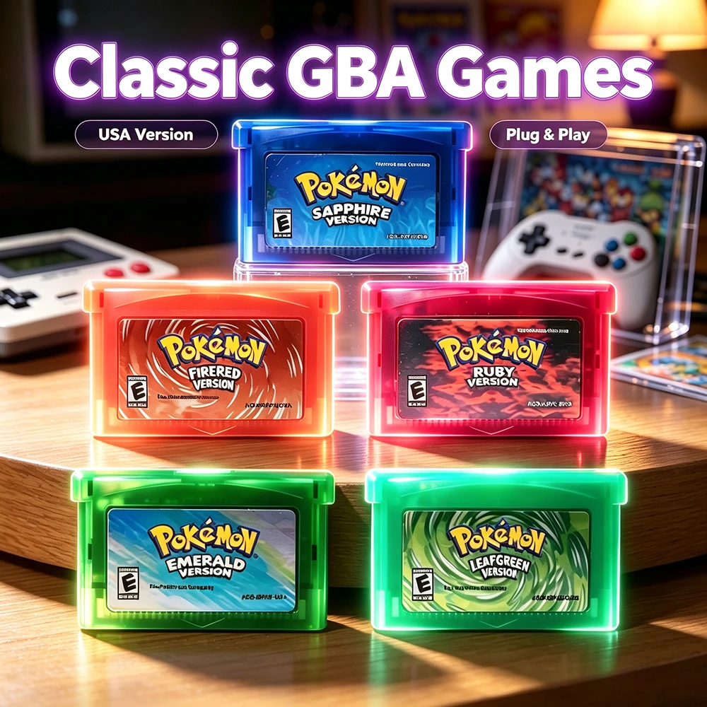 Retro Gaming Pokemon - เกมการ์ดโปเกมอนเรโทร GBA 5 รุ่น รูบี้ แซฟไฟร์