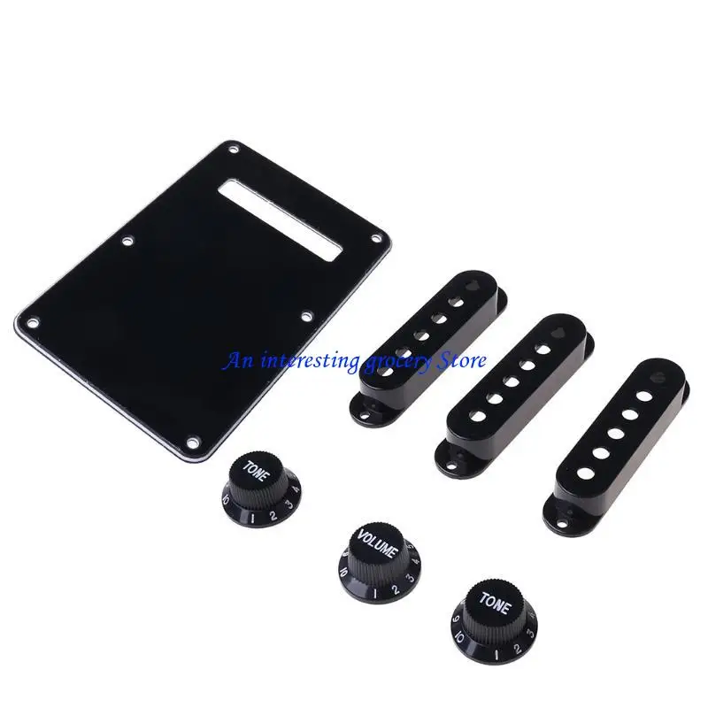 652D 1set SSS Elektrische Gitarre Schlagbrett Zurück Platte Pickup Abdeckung Knöpfe Tipps Für St SQ – Detail 9