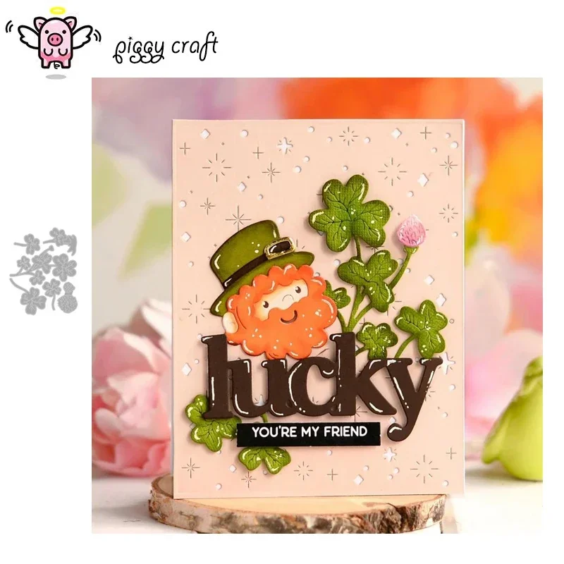 Piggy Craft metal cutting dies cut die mold Lovely Clover Scrapbook paper craft knife mold blade punch stencils dies