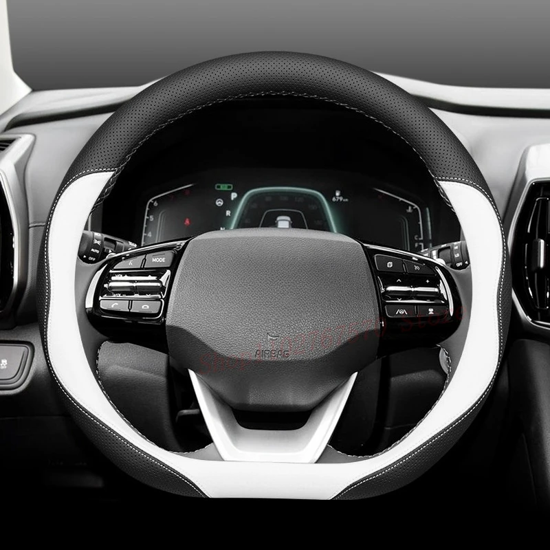 

For Hyundai ix35 Lafesta ix25 Santa Fe Elantra Nappa Leather Steering Wheel Cover Non-slip Universal Car Interior Accessories