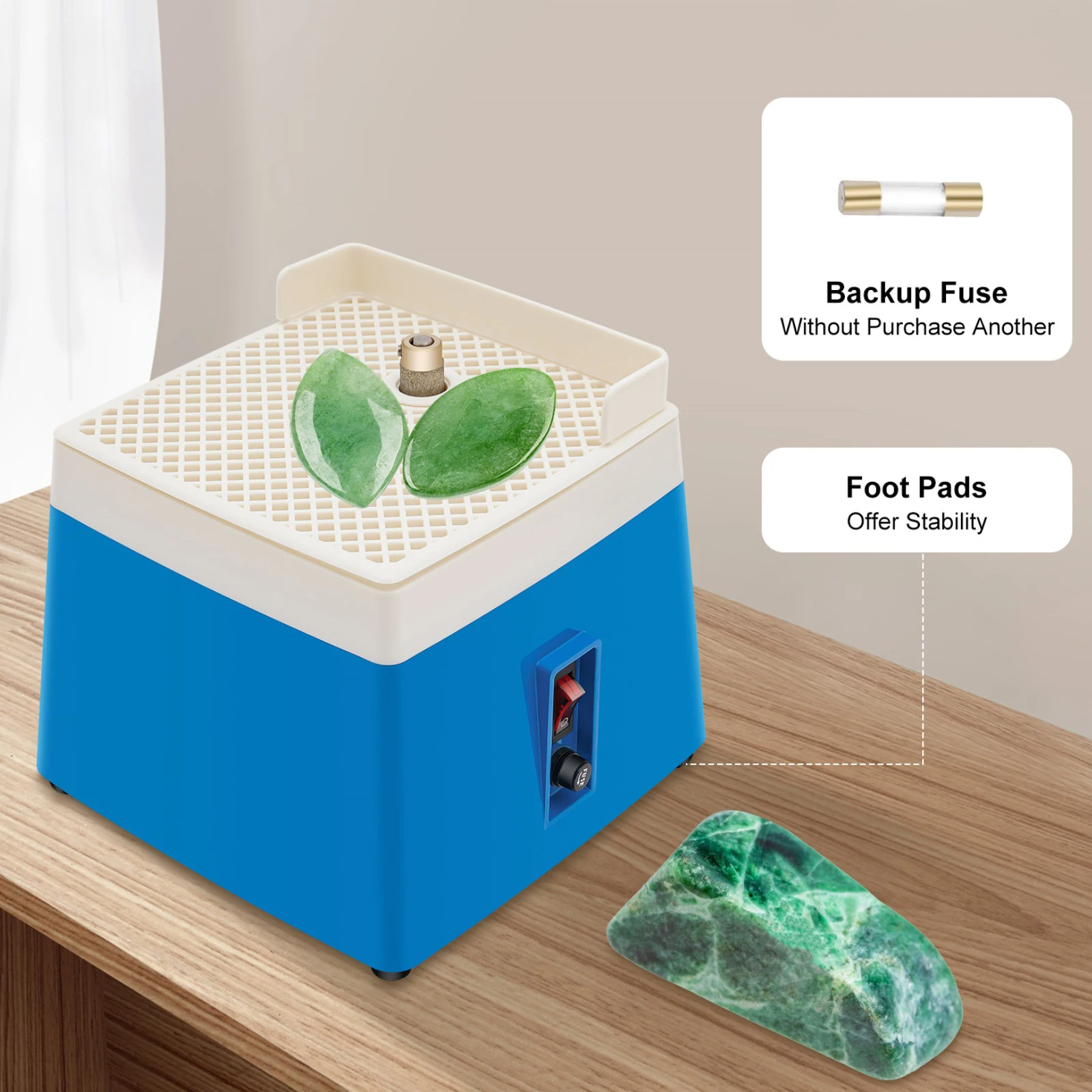 Broyeur de vitrail 220V, tête amovible, alimentation automatique dans l'eau, Mini Machine de polissage Portable pour céramique, Jade, 65W