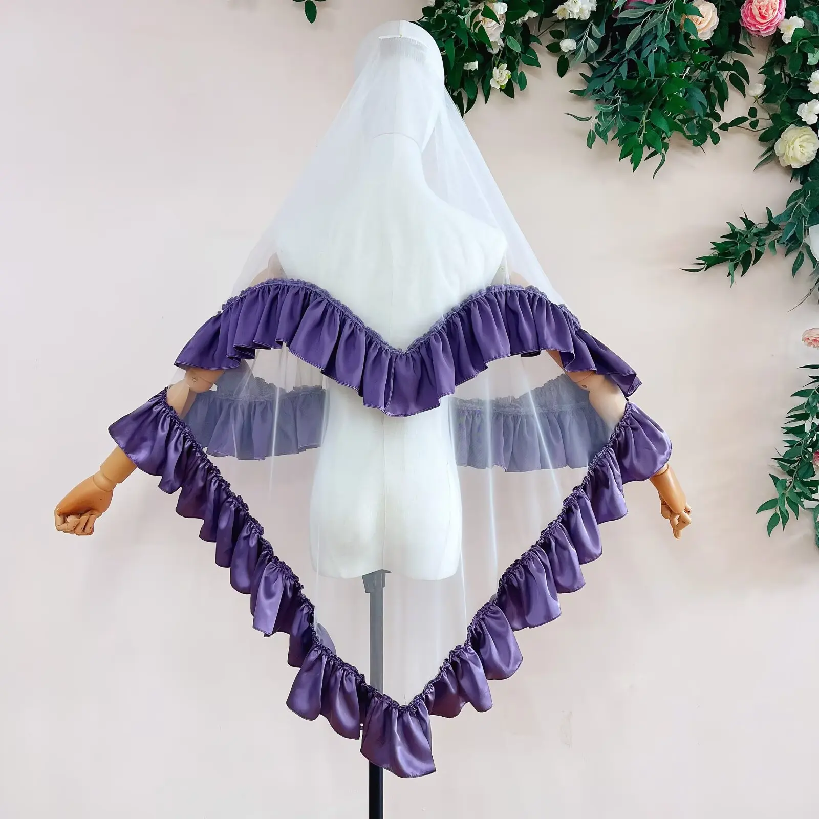 Velo en forma de corazón, velos de boda románticos con forma de corazón, hermoso velo que cubre la cara, decoración para la cabeza