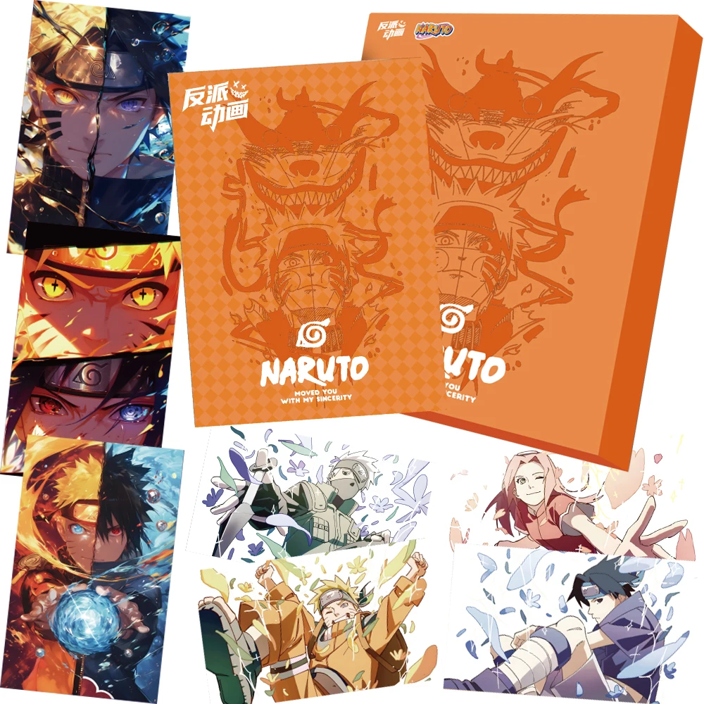 

Naruto Collection Colored Paper Cards for Children Anime Characters Hot Blooded Cool Laser Hot Stamping Gold Cards Festival Gift