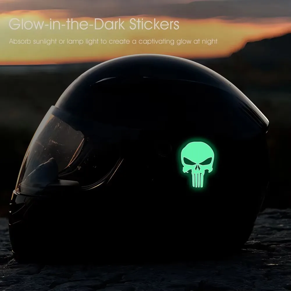 

New Skull Head Car Door Stickers Engine Cover Glass Stickers Reflective Decoration for DIY Helmet Motorcycle Car Bicycle
