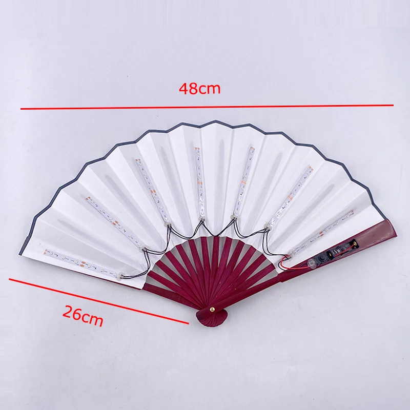 Lot de 5 ventilateurs LED fluorescents lumineux de 10 pouces, pliables, pour festivals et fêtes