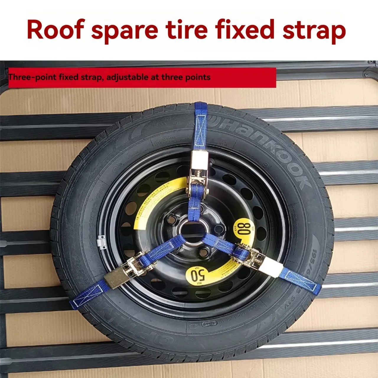 

Full New Roof Frame Spare Tire Fixing Device Bracket Strap Hook Strap Rock Car Roof Platform Car-free Modification Parts