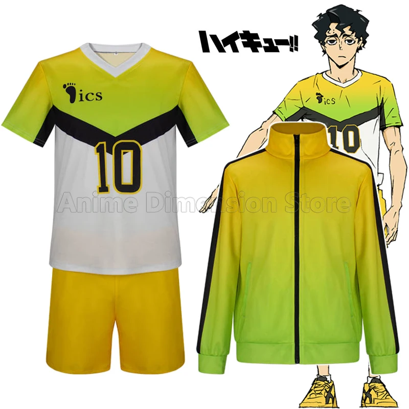 Costumes de Cosplay Sakusa Kimongol om Itachi Yama, uniforme de volley-ball du lycée Anime Haikyuu!! IQUE dex de fête d'Halloween pour hommes et femmes