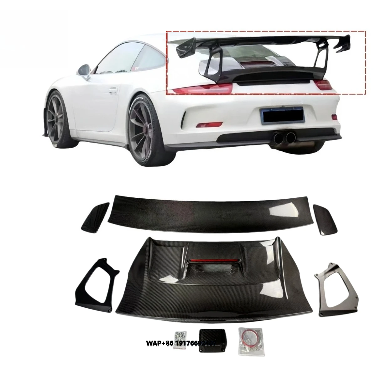 GT2RS Style Dry Carbon Fiber Rear Bumper Diffuser Lip Spoiler Big Wing Detachable New Condition Body Kit for 911 991.991.2