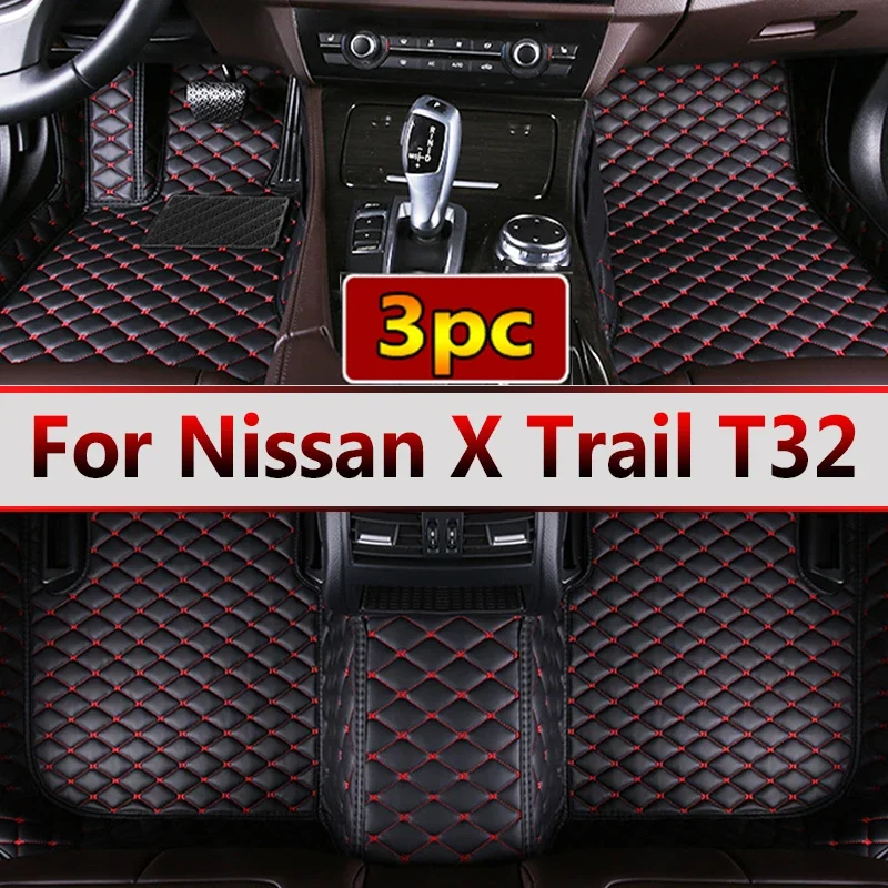 Custom Automotive Car Floor Mats For Nissan X Trail T32 2014 2015 2016 2017 Auto Luxury Leather Men Women Car Mats Full Coverage