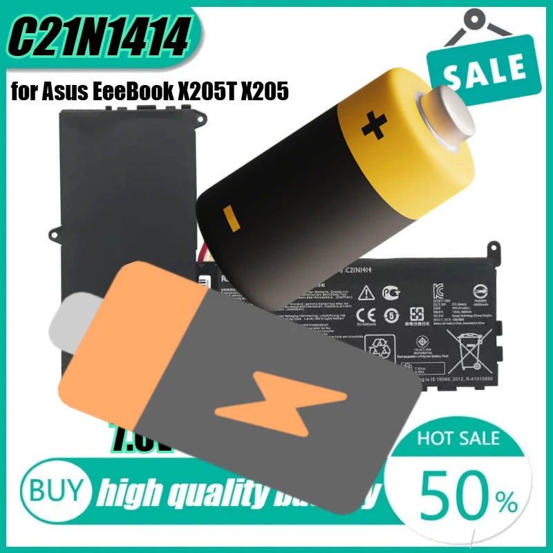 

7.6V 38Wh 4900mAh C21N1414 Laptop Battery for Asus EeeBook X205T X205 X205TA-FD019BS F205TA-FD0019BS CKSE321D1