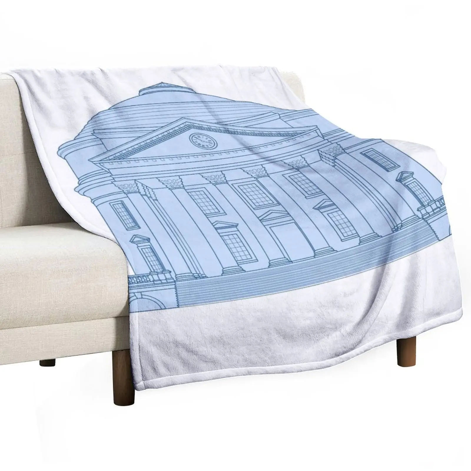 

Blue UVA Rotunda Throw Blanket Decorative Sofas Stuffeds Shaggy Single Blankets